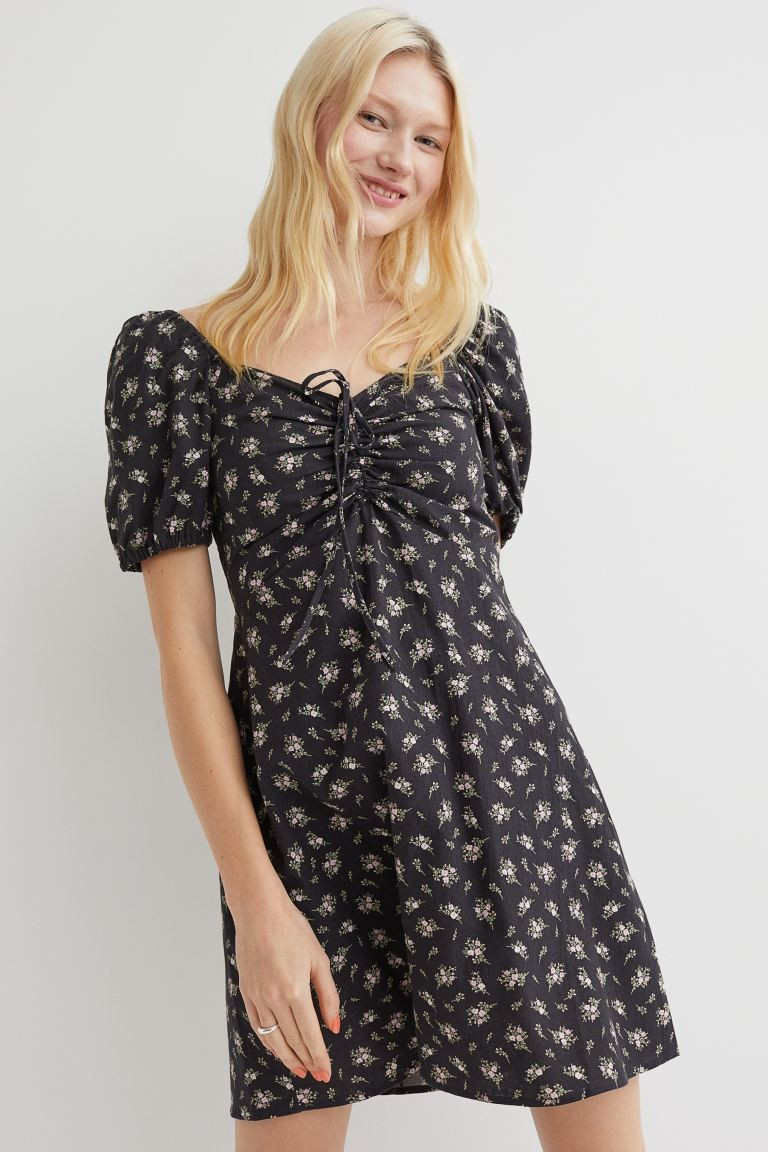 Linen-blend Dress Black Dress Grey Dress Floral Dress Dresses Spring Dress Spring Outfits | H&M (US + CA)