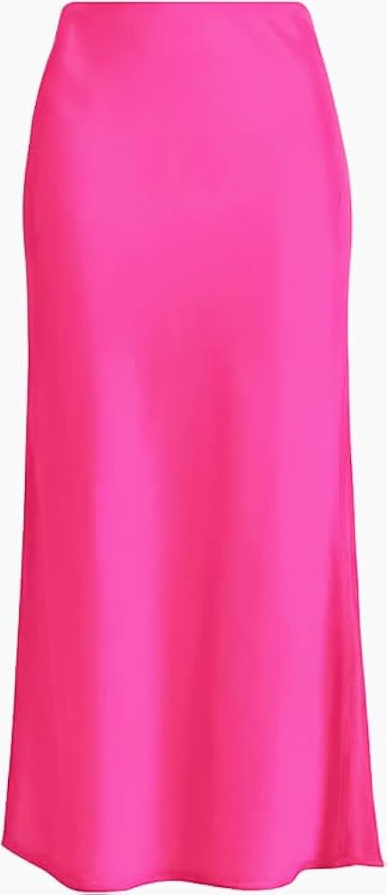 Women's Solid Satin High Waist Midi Long Skirt Hidden Elastic Waistband Skirt for Women-Made in U... | Amazon (US)