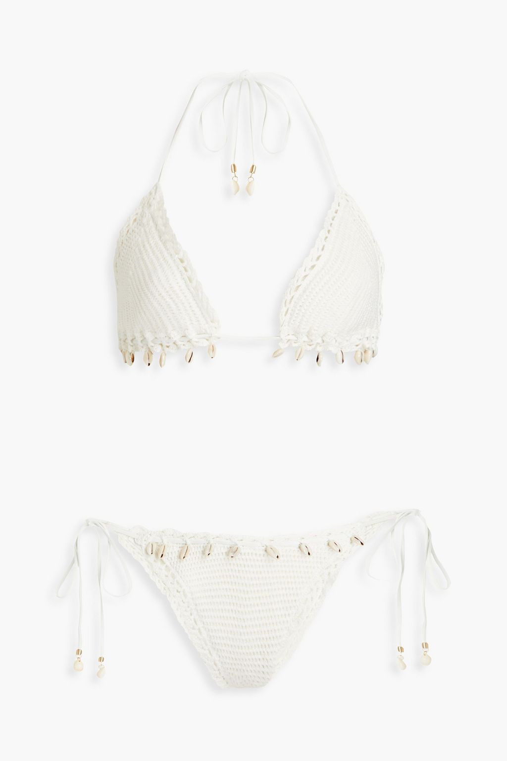 Embellished crochet triangle bikini | The Outnet (US and CA)