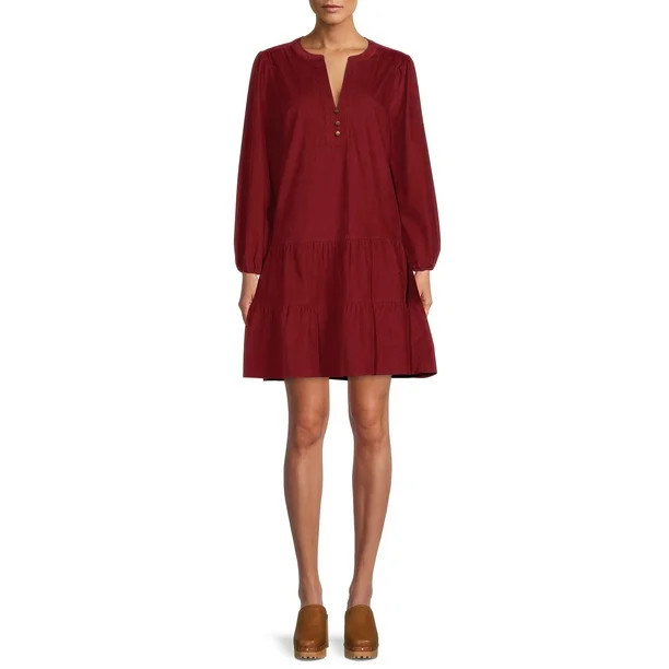 Time and Tru Women's Woven Tiered Dress - Walmart.com | Walmart (US)
