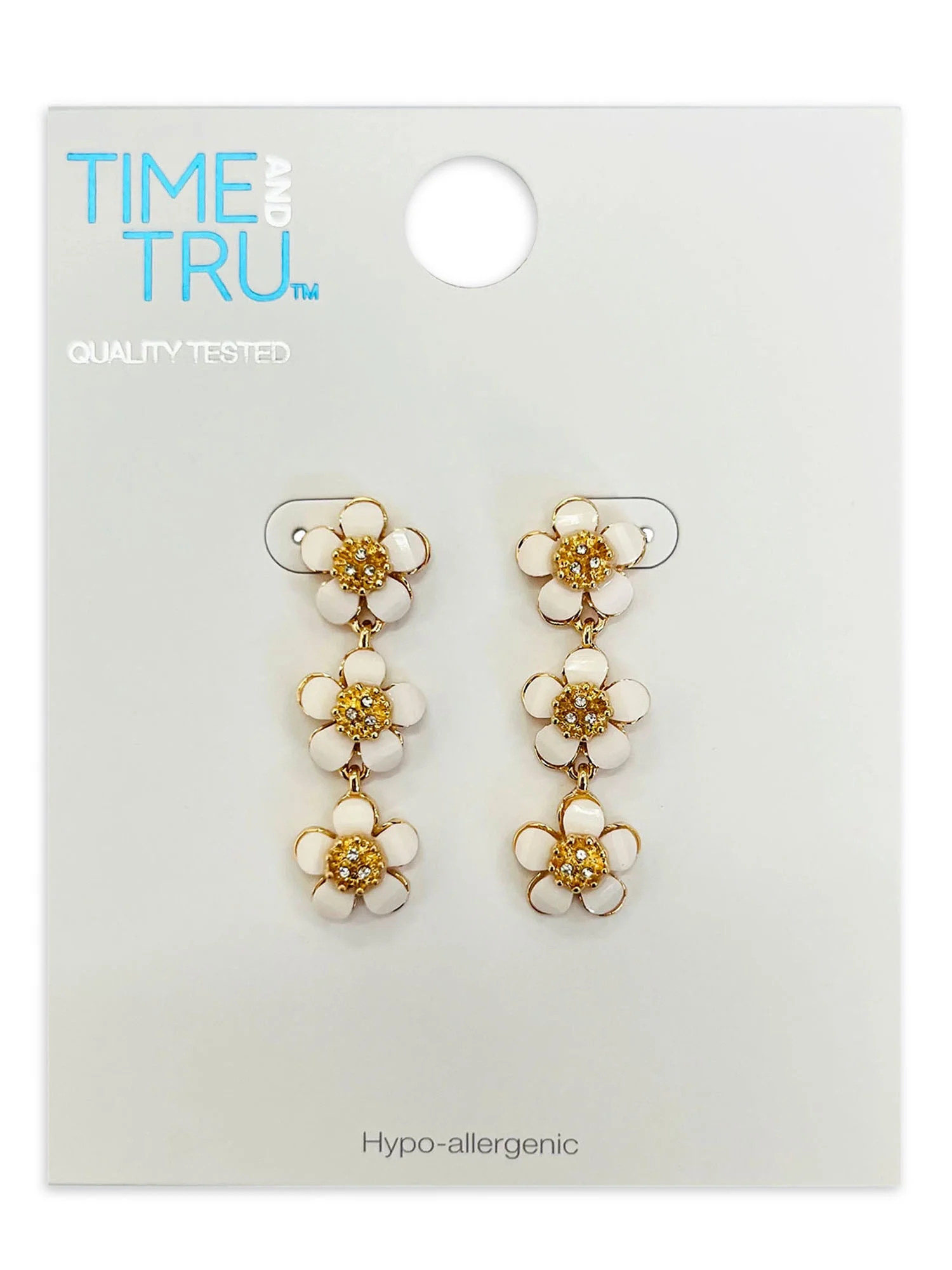 Time and Tru Linear Flower Earrings - Walmart.com | Walmart (US)
