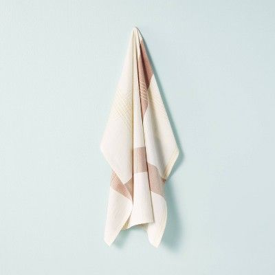 Engineered Plaid Flour Sack Kitchen Towel Brown/Cream - Hearth & Hand™ with Magnolia | Target