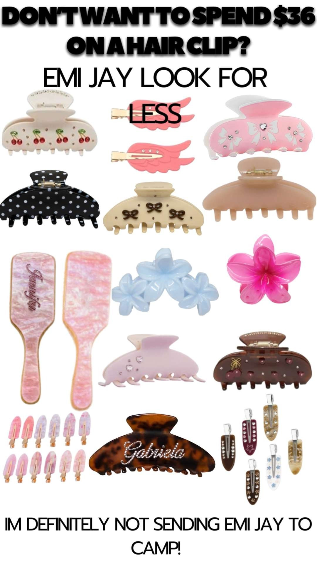 Emi Jay Look For Less...definitely not sending $36 hair clips to camp...but still want her to have the look...
 

 #LTKselfcare #LTKSaleAlert #LTKKids