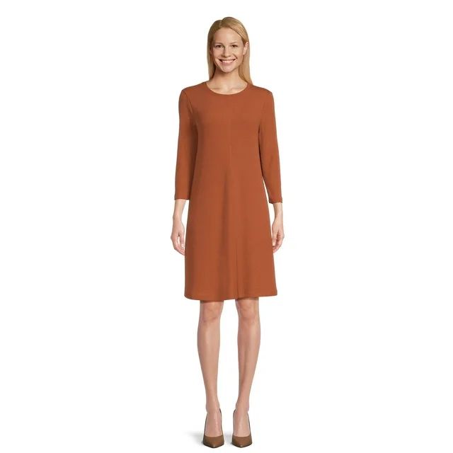 Time and Tru Women's Ribbed Knit Dress with Pockets, Sizes S-XXXL | Walmart (US)