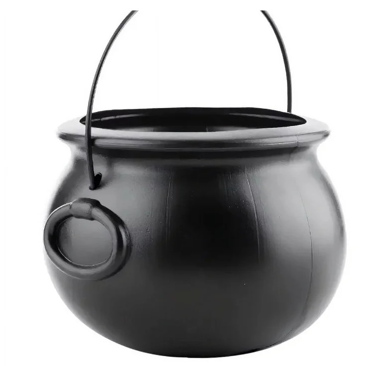 Xmealix Plastic Cauldron Bowl Candy Bowl 8" Large Black Witch Cauldron Pot Bucket For Decorations... | Walmart (US)