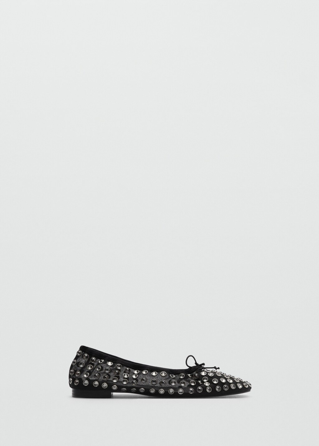 Studded mesh ballerina shoes - Women | MANGO USA | MANGO (US)