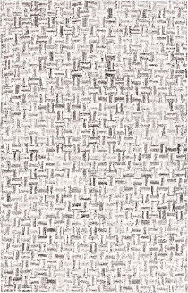 SAFAVIEH Micro-Loop Collection Area Rug - 4' x 6', Brown & Ivory, Handmade Wool, Ideal for The Li... | Amazon (US)