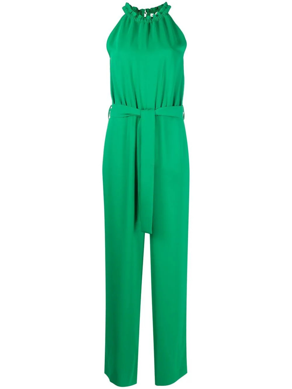 P.A.R.O.S.H. belted halterneck jumpsuit - Green | Farfetch Global