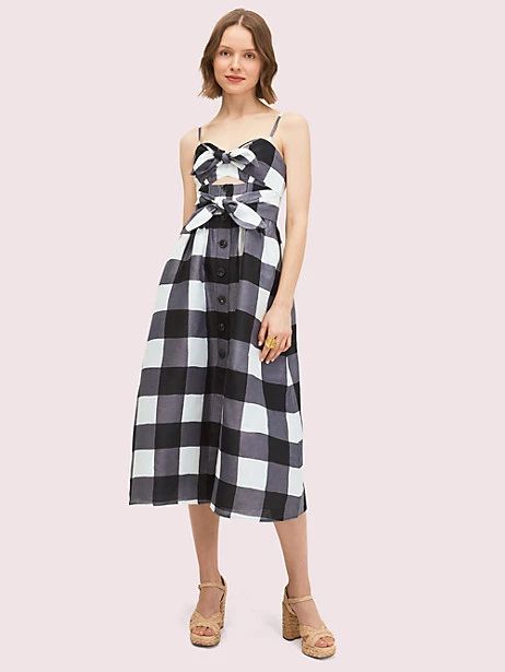 gingham tie front dress | Kate Spade Outlet