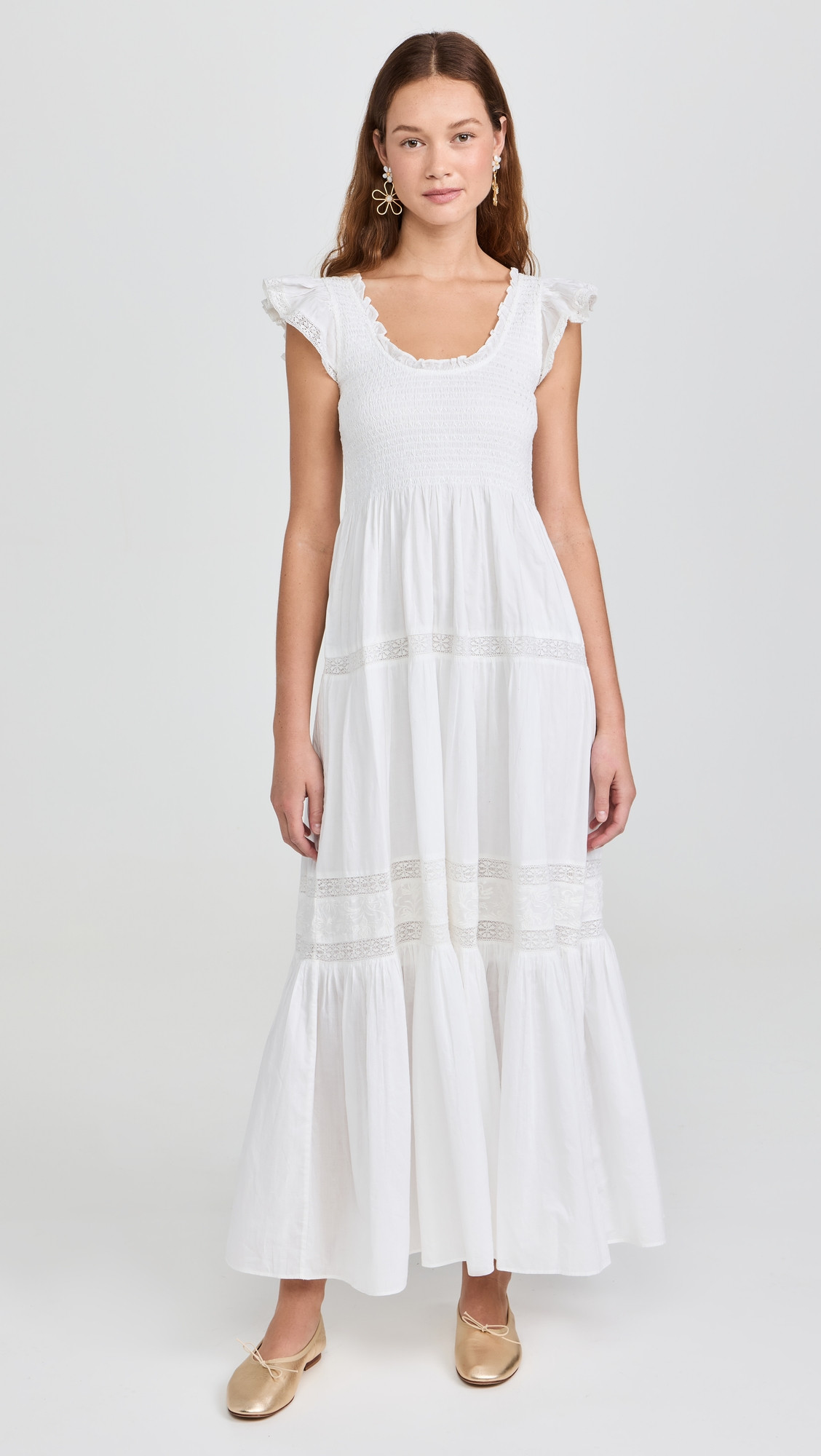 LoveShackFancy Chessie Dress True White XXS | Shopbop
