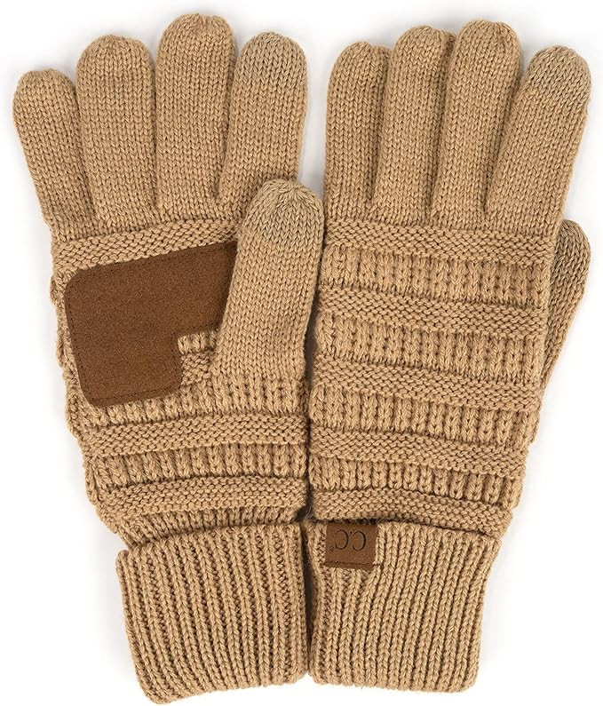 C.C Unisex Cable Knit Winter Warm Anti-Slip Touchscreen Texting Gloves | Amazon (US)