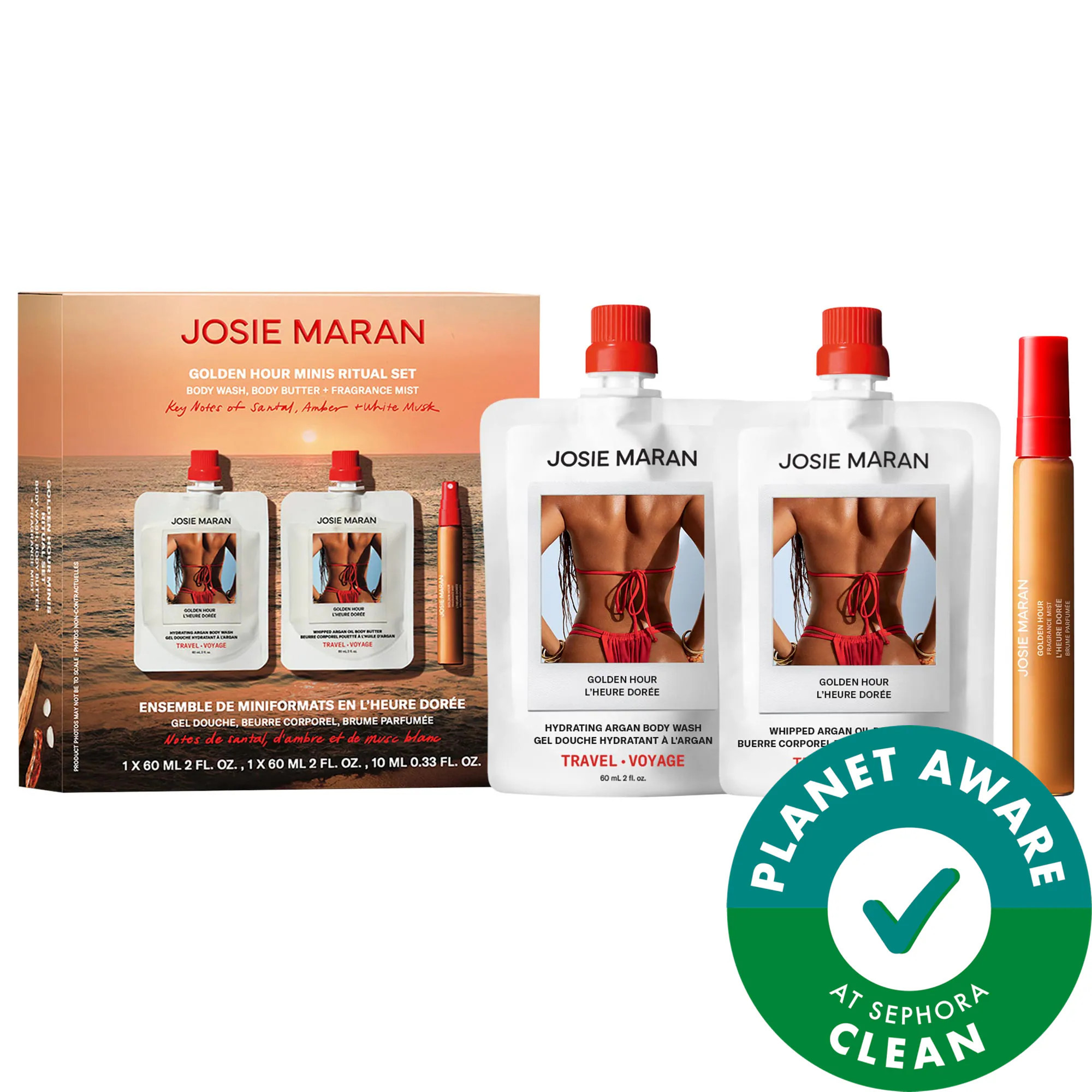 JOSIE MARAN Golden Hour Mini Bodycare Ritual Gift Set for Hydration 4.33/130 | Sephora (US)