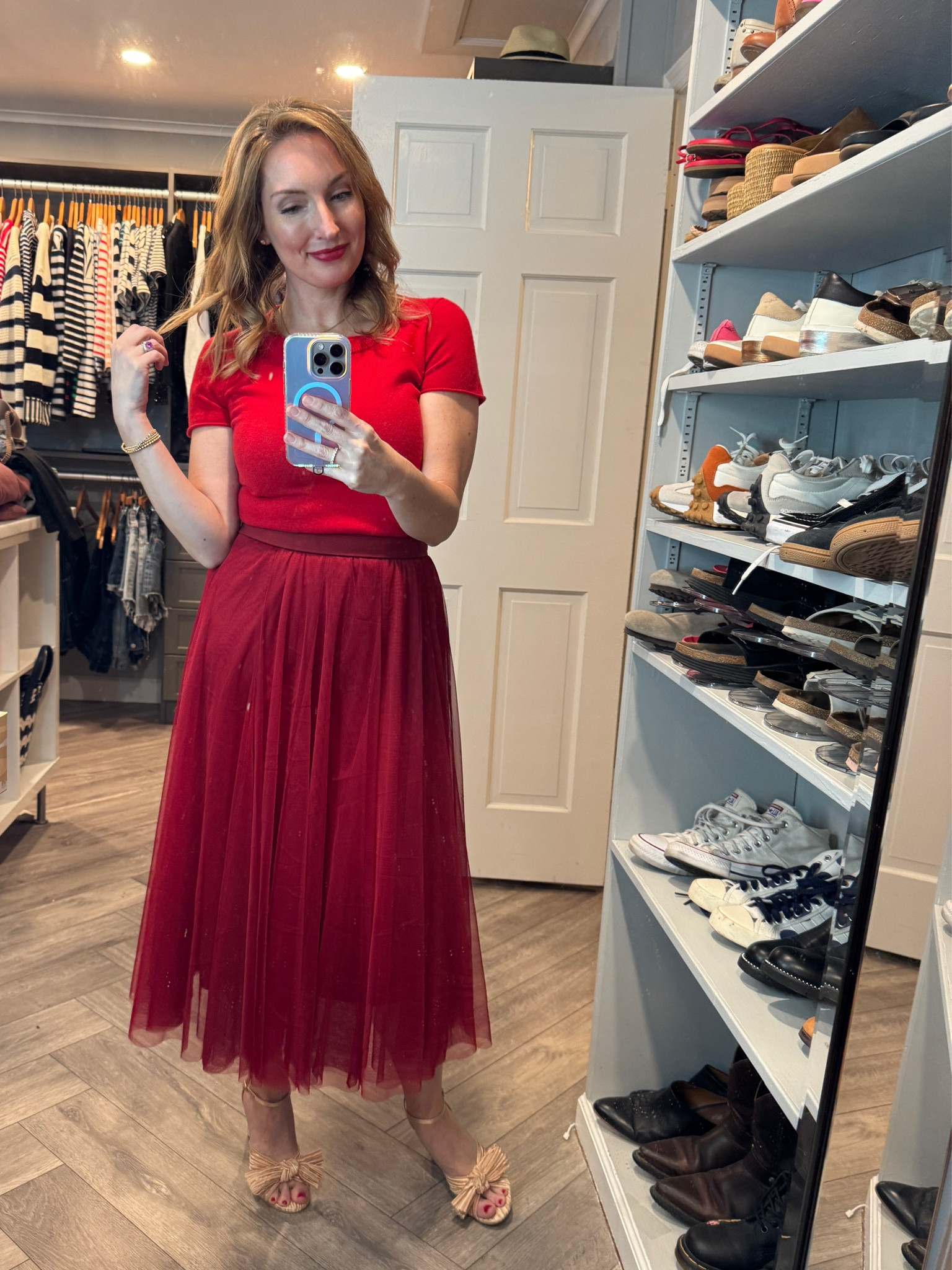 Christmas Eve LEWK. I’ve had this Chicwish skirt for years and every year, I want to buy another color. Also wearing my Loeffler Randall dupes from Amazon! 

#LTKHoliday #LTKStyleTip