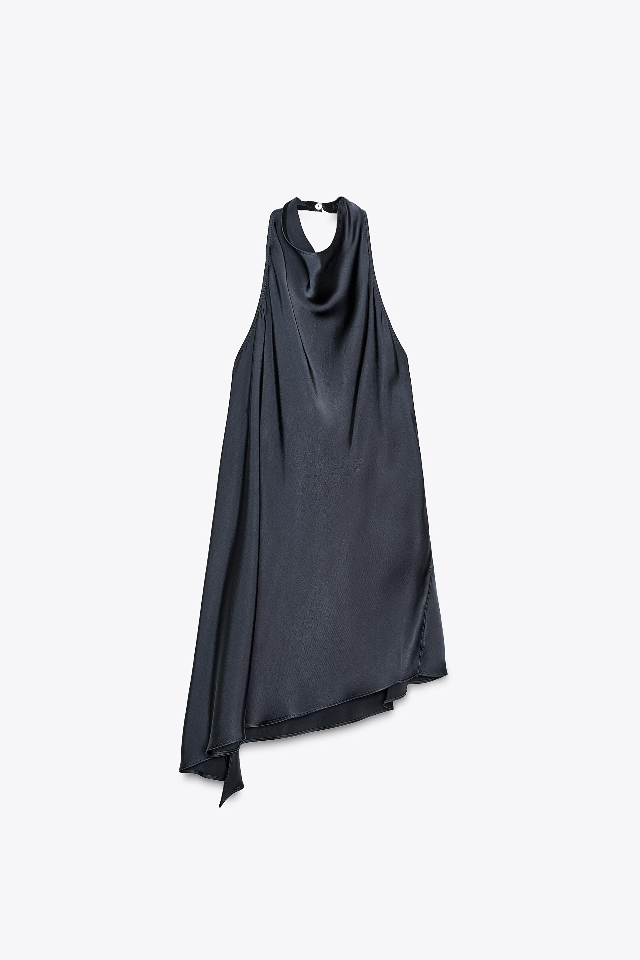 ZW COLLECTION SATIN HALTER TOP | Zara US