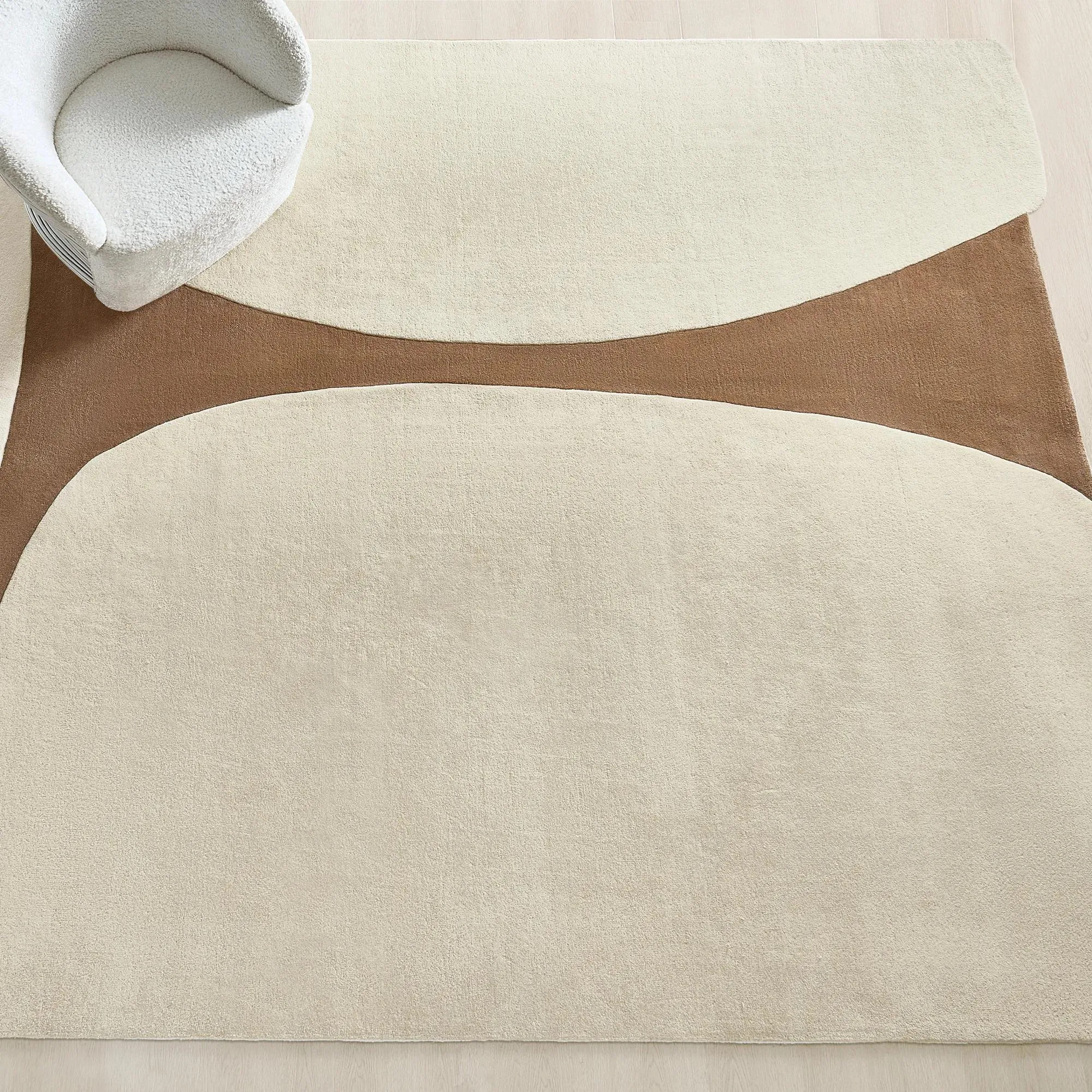 Contour Wool Rug - Ivory/Ginger Root | Z Gallerie