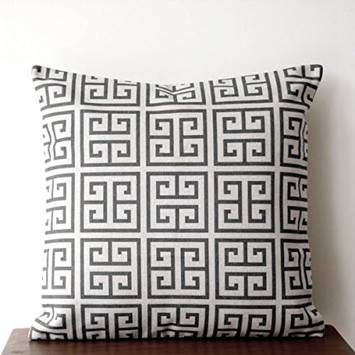 TAOSON Vintage Geometric Tower Lattice Greek Key Square Linen Cotton Indoor Outdoor Throw Pillow ... | Amazon (US)