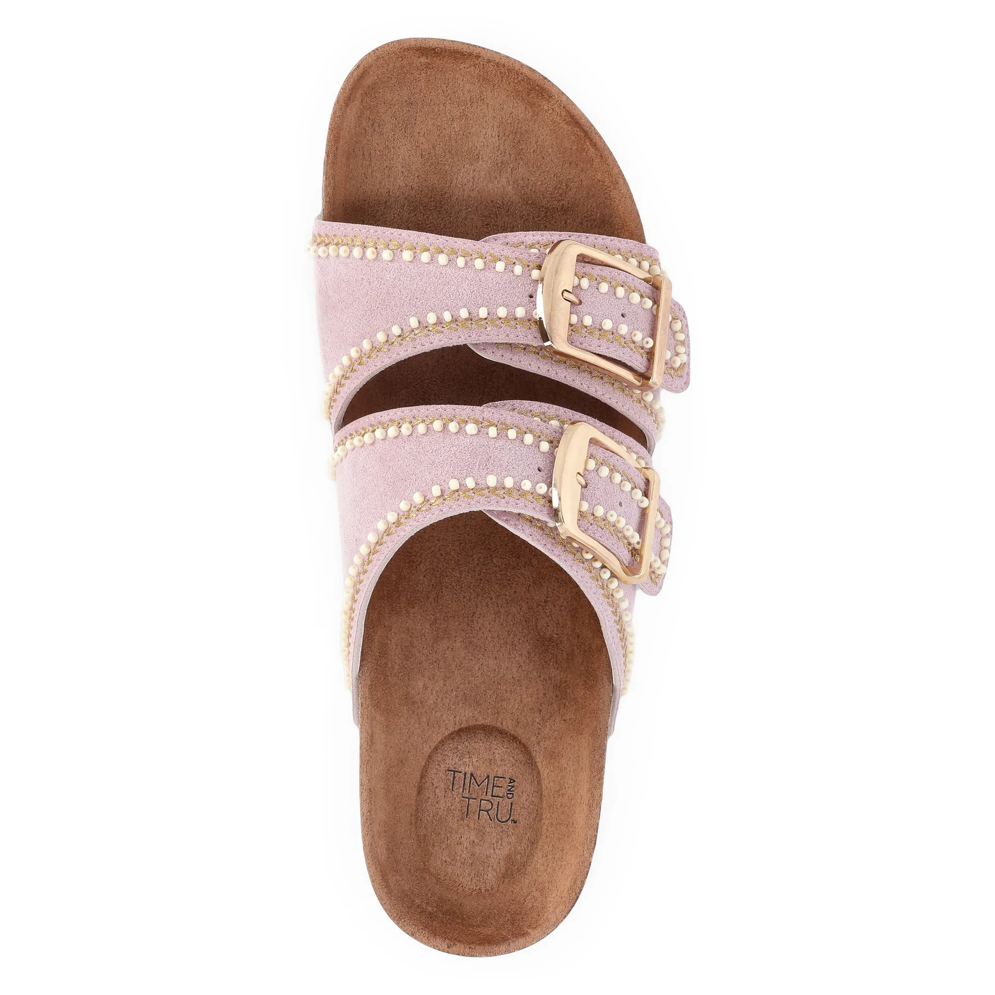 Time and Tru Women's Footbed Slide Sandals, Wide Width Available | Walmart (US)