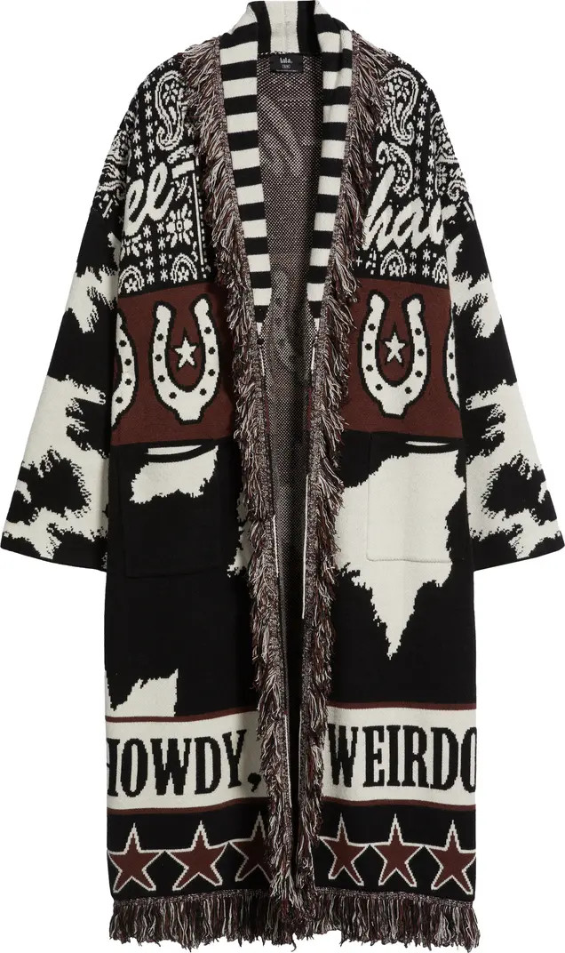 Dressed in Lala Howdy Cowboy Jacquard Longline Cardigan | Nordstrom | Nordstrom