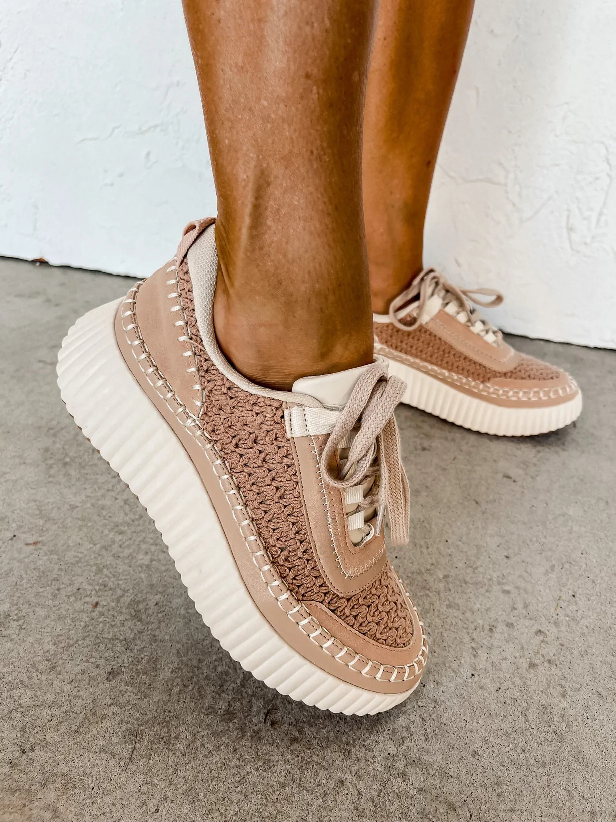Dolea Sneaker-Nude Knit | Ruthie Grace