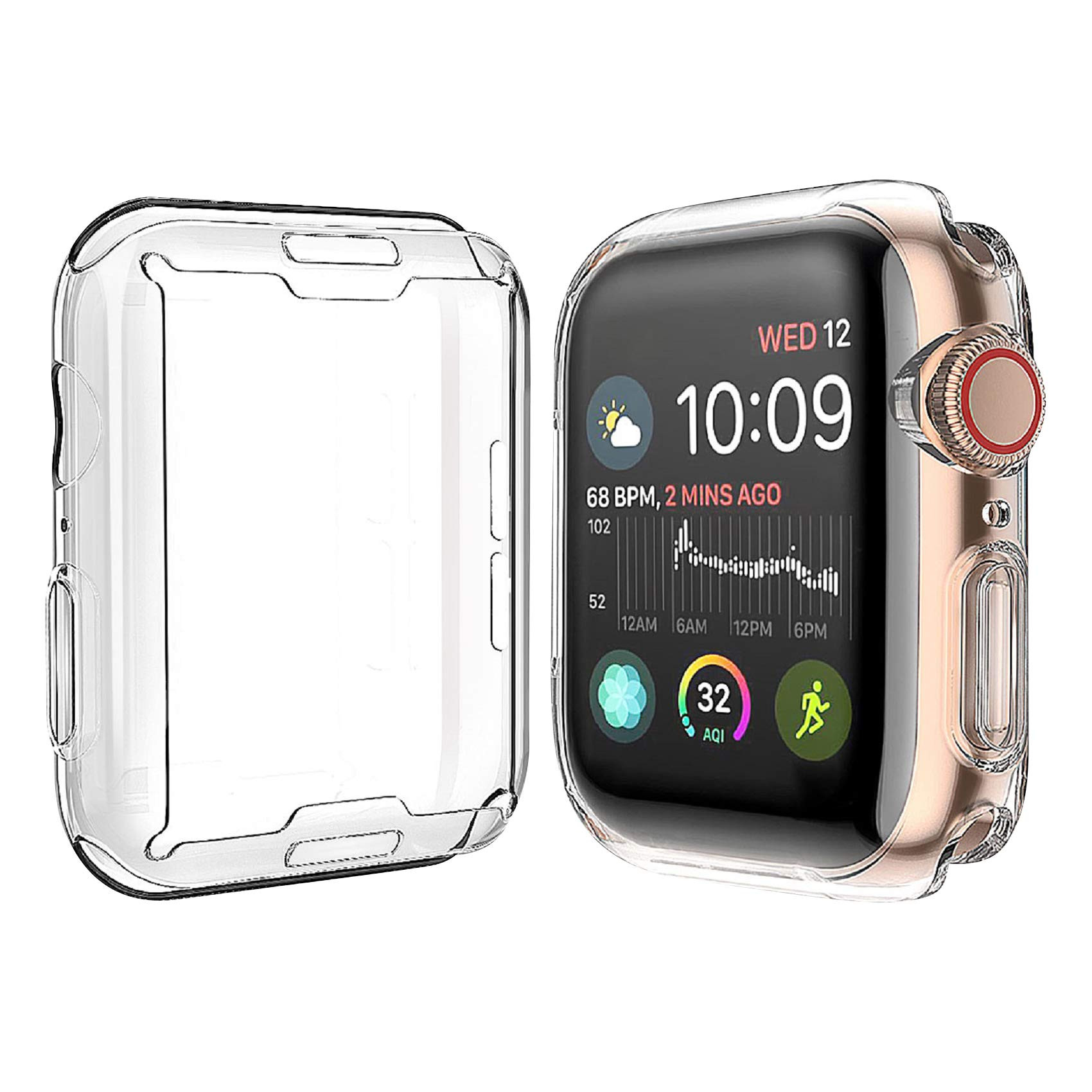 [2-Pack] JULK 40mm Case for Apple Watch New SE 3 (2025) / Series 6 / Series 5 / Series SE/Series 4 Screen Protector, Overall Protective Soft Case TPU HD Ultra-Thin Cover for iWatch, 2 Transparent | Amazon (US)