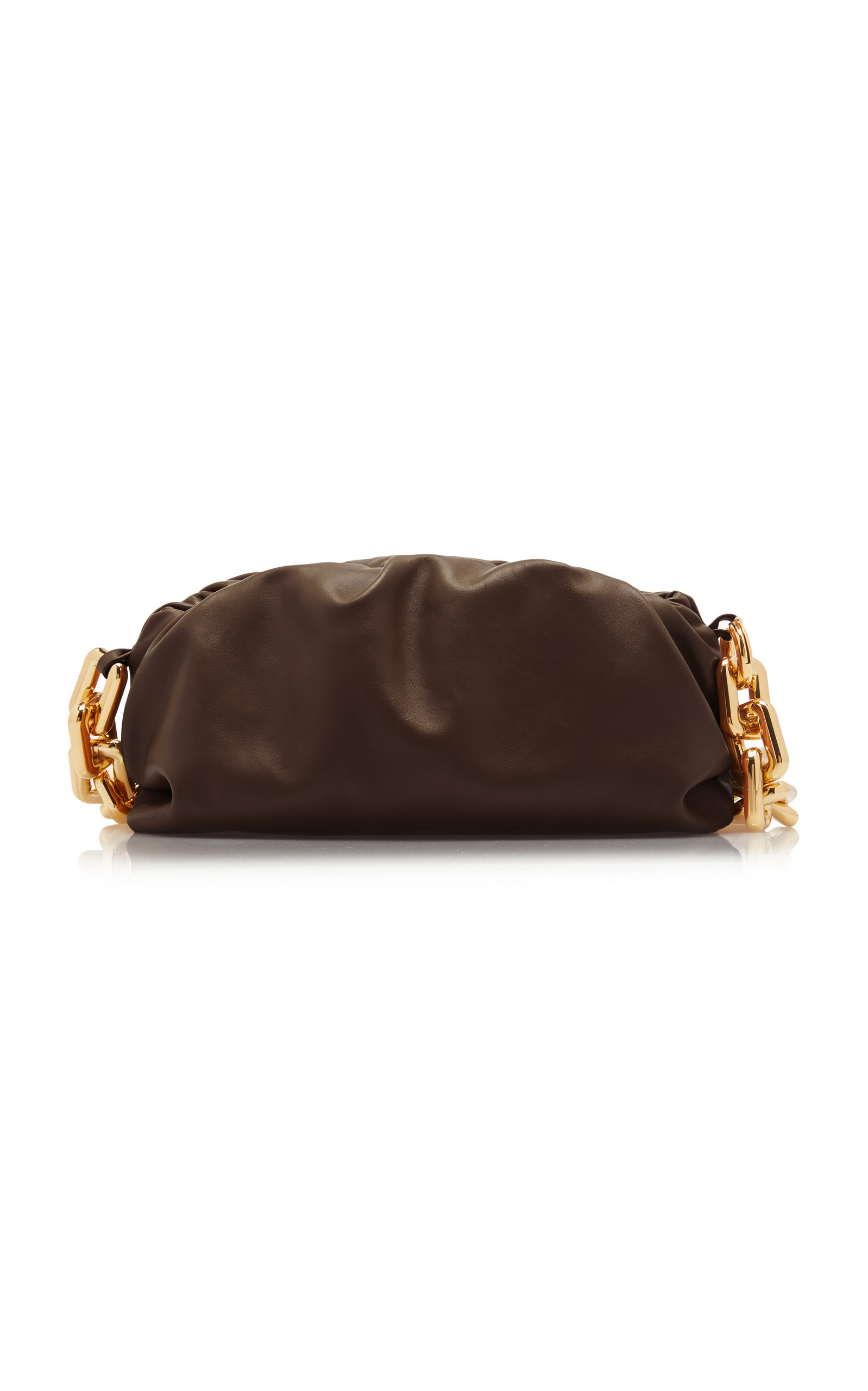 Bottega Veneta - The Chain Pouch Leather Clutch - Brown - OS - Moda Operandi | Moda Operandi (Global)