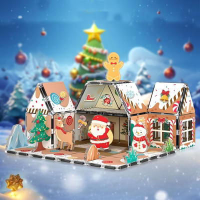 PICASSO-TILES Gingerbread House Magnetic Tiles for Kids – 46PCS STEM Construction Building Blocks Educational Toy Set | Target