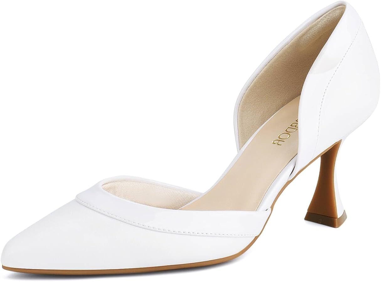 JENN ARDOR Heels for Women Pointy Closed Toe Kitten Pumps Low Heel Comfy Stiletto Sandals Classy ... | Amazon (US)