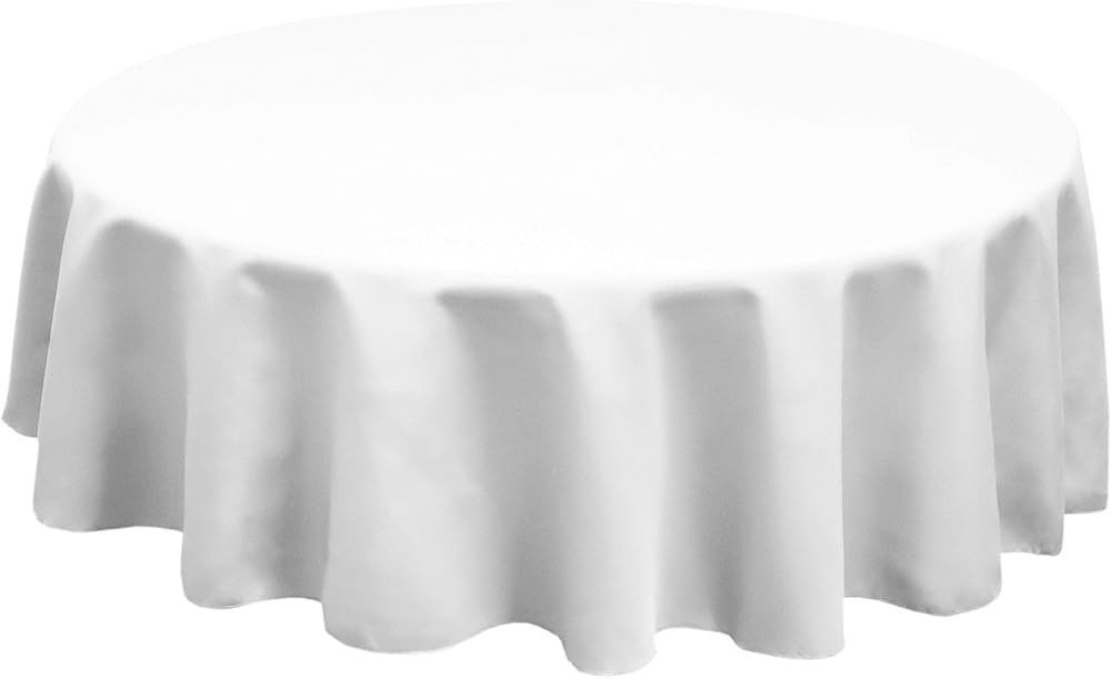 TableLinensforLess Polyester Round Tablecloth, 60 Inch Round, (White) | Amazon (US)