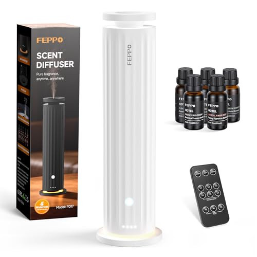 FEPPO Waterless Diffuser, Essential Oil Diffuser for Home Hotel Office – Cold Air Aroma Diffuser Starter Kit with 5×20mL Hotel Scent Oils, 6 Scent Levels, Quiet Aromatherapy Diffuser, 1000+ Sq Ft | Amazon (US)