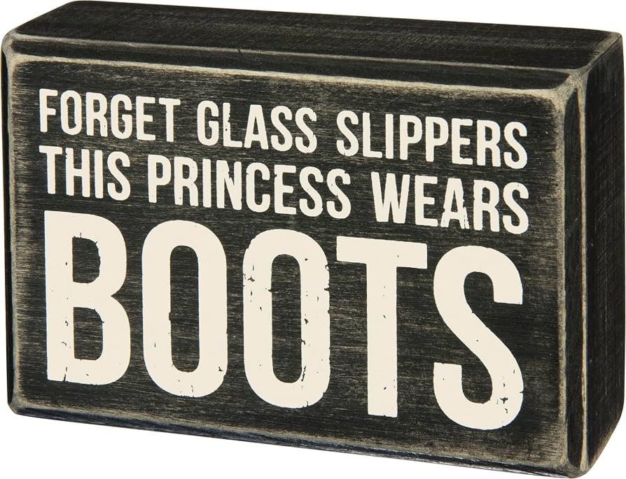 Primitives by Kathy This Princess Wears Boots Box Sign 4.5x3 inches | Amazon (US)