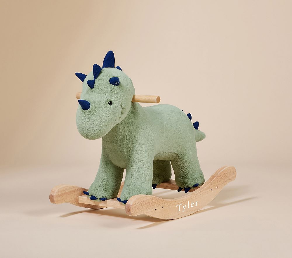 Dino Light-Up Nursery Plush Rocker, Green | Pottery Barn Kids