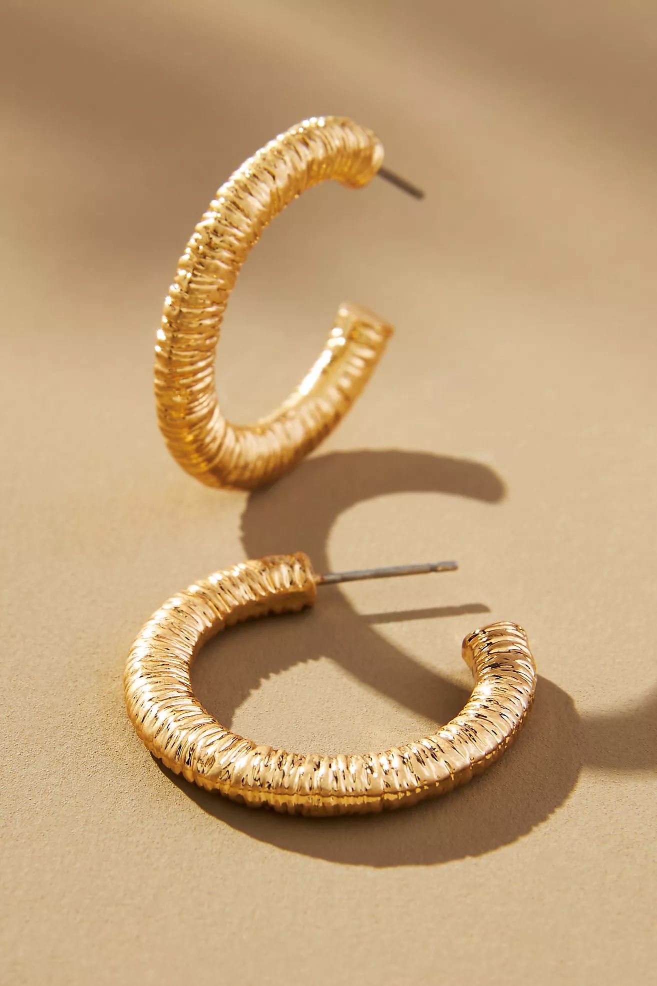 Small Threaded Open Hoop Earrings | Anthropologie (US)