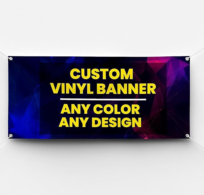 Personalized Custom Vinyl Banner Printing Indoor or Outdoor use Printed Business Event Birthday P... | Amazon (US)