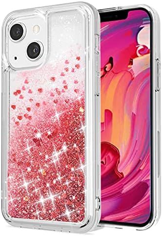 WORLDMOM Compatible with iPhone 13 Case,Clear Bling Flowing Liquid Floating Sparkle Colorful Glit... | Amazon (US)