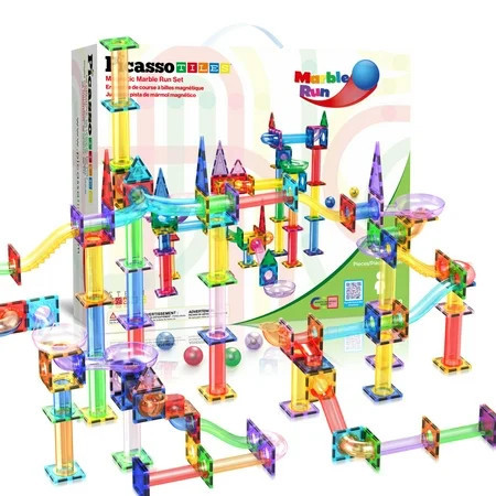 PicassoTiles Marble Run Magnetic Tiles for Kids – 150PCS STEM Educational Construction Building Blocks Race Track Toy Set | Walmart (US)