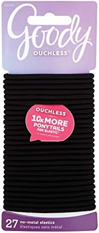 Goody Ouchless Womens Elastic Thick Hair Tie - 27 Count, Black - 4MM for Medium Hair to Thick Hai... | Amazon (US)