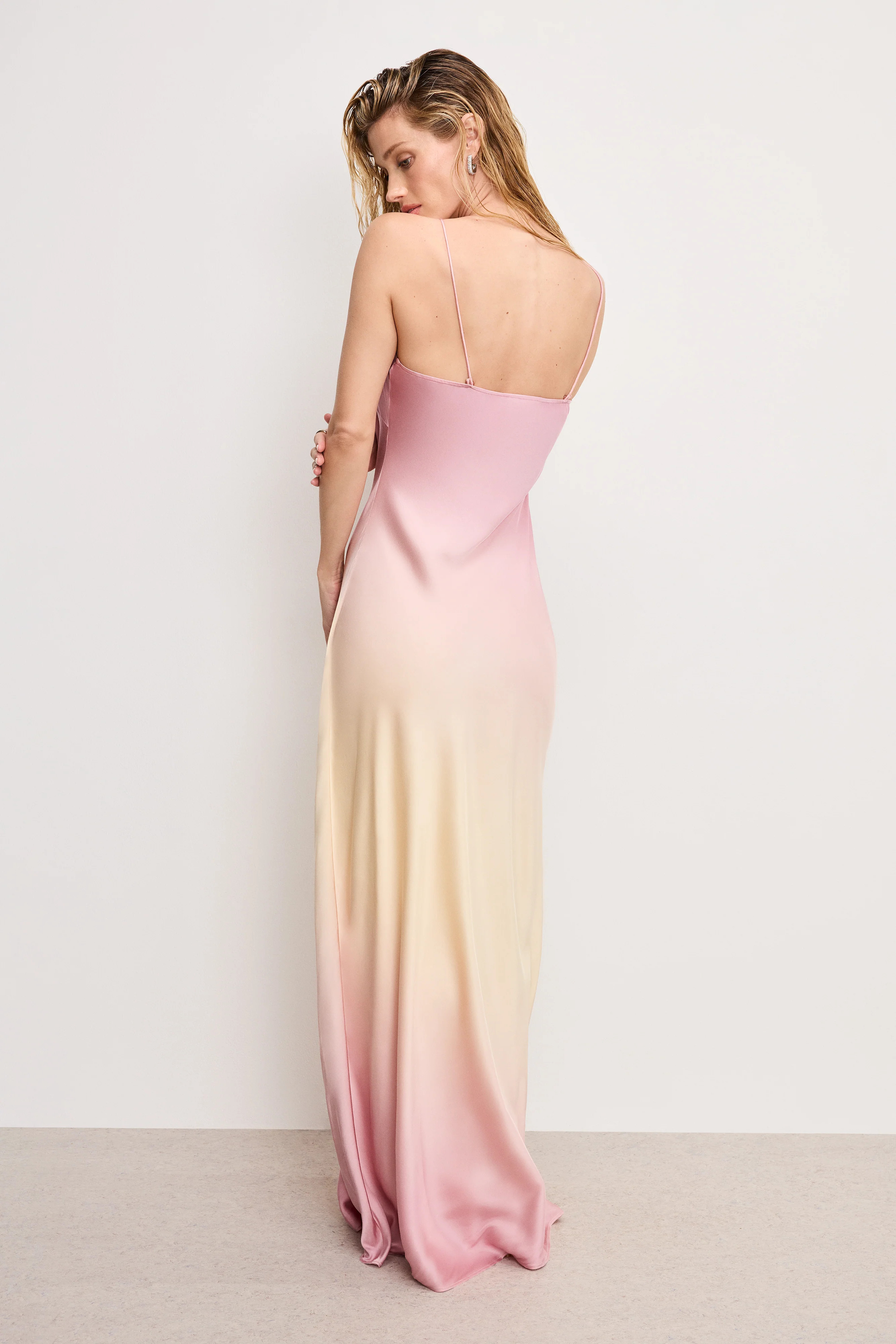 SATIN SLIP MAXI DRESS | SUNSET GRADIENT004 - GOOD AMERICAN | Good American