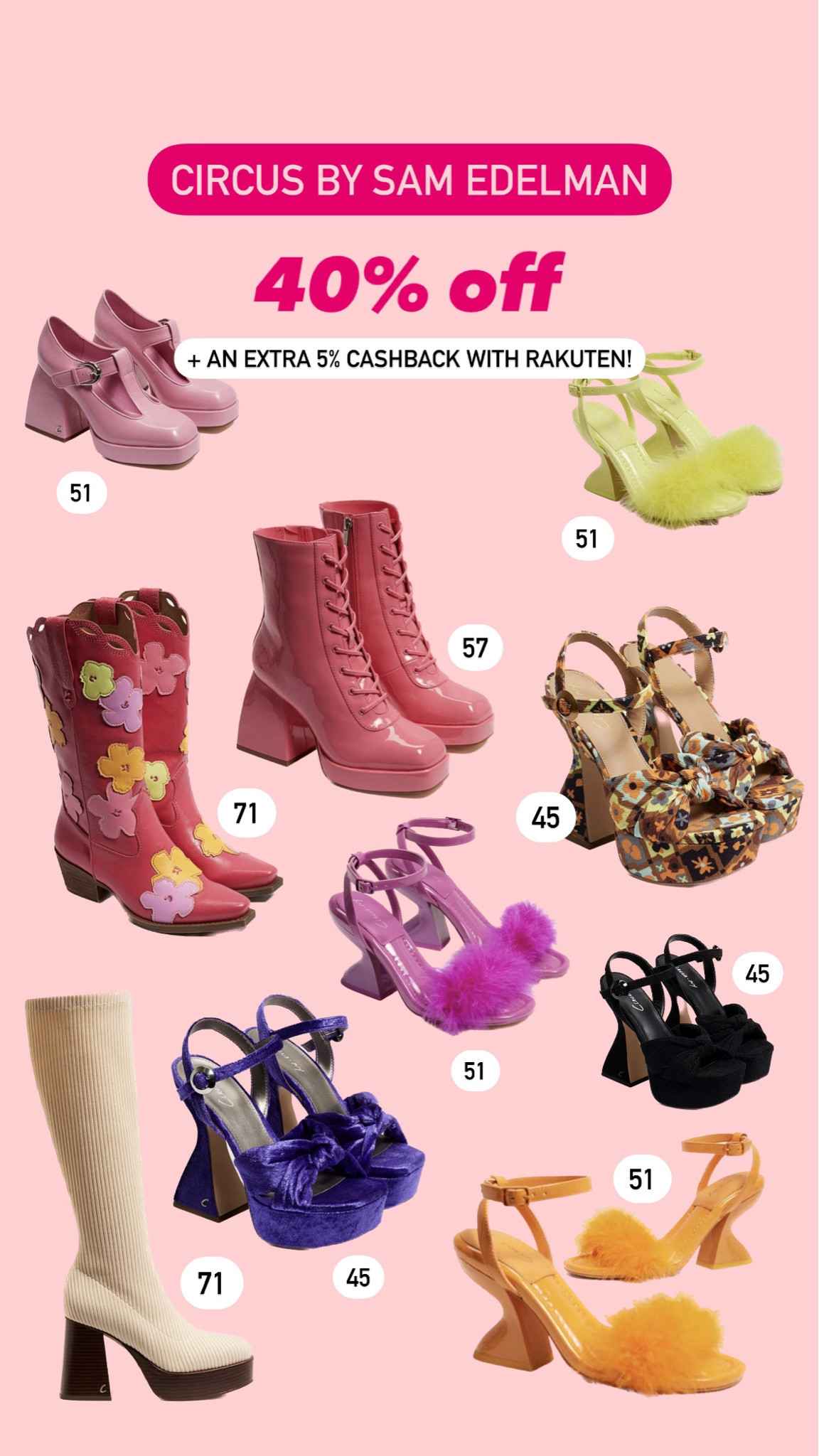 One of the best cyber Monday sales - circus by Sam Edelman!! 40% off so many cute shoes with an extra 5% Cashback through Rakuten! 

#LTKCyberweek #LTKshoecrush #LTKGiftGuide