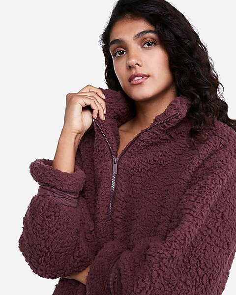 sherpa quarter zip sweatshirt | Express