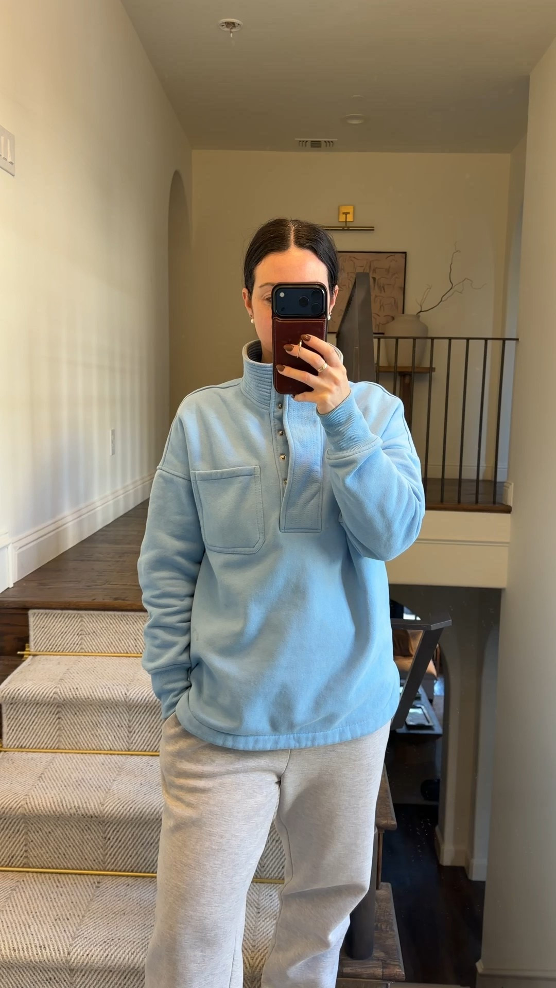 Oversized Henley sweatshirt! Comes in lots of colors, wearing a small. 

#LTKOver40 #LTKmomlife #LTKSeasonal