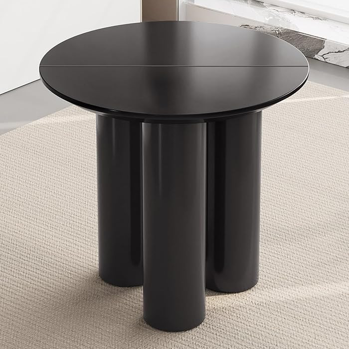 Guyii 29.92" Black Dining Table, Modern Round Kitchen Table, Small Indoor End Table for Kitchen, ... | Amazon (US)