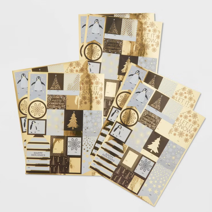 90ct Peel & Stick Gift Tag Black/Silver/Gold - Wondershop™ | Target