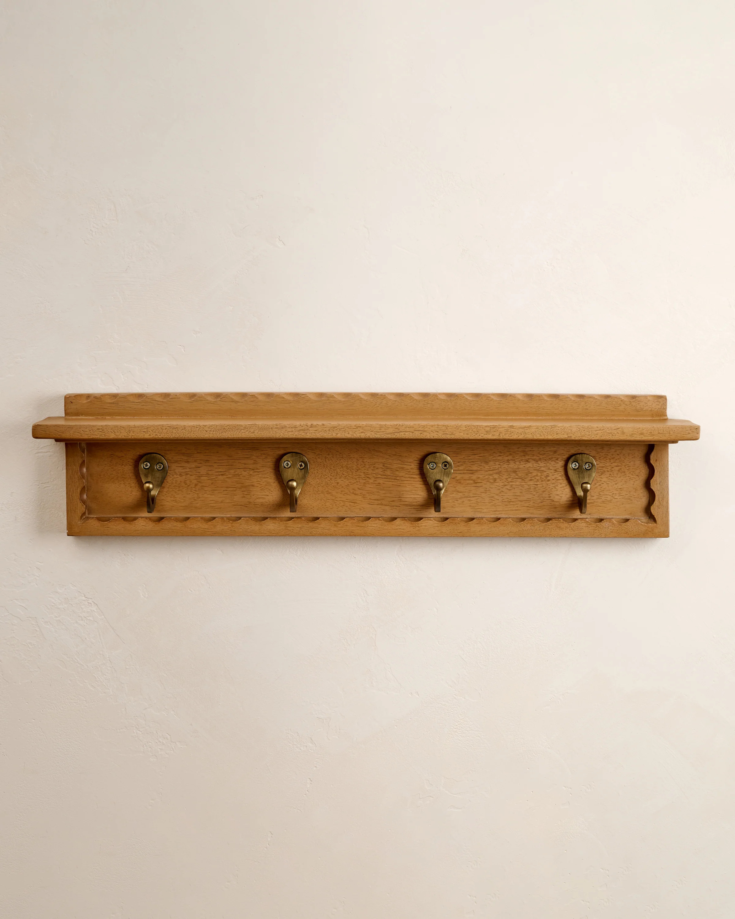 Wade Wood Wall Shelf with Hooks | Magnolia