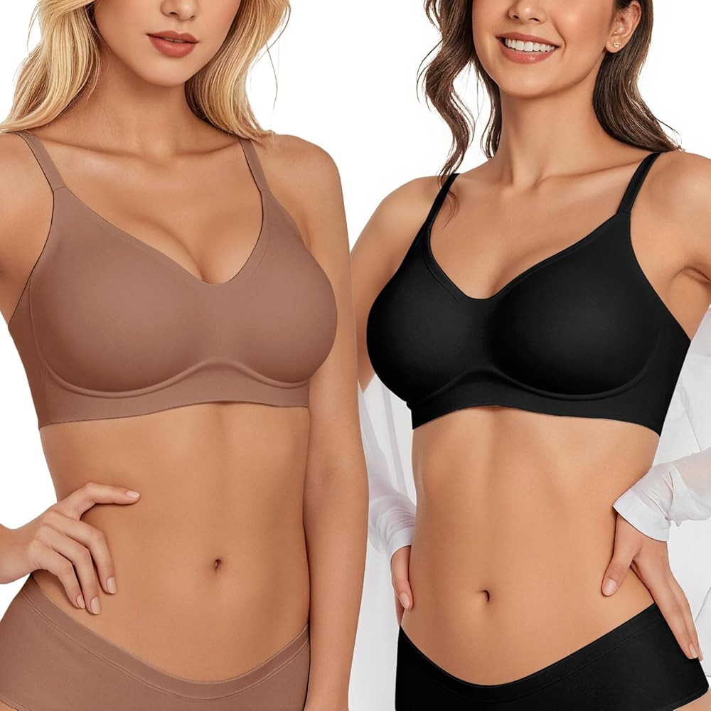 Vertvie Wireless Bras for Women Full Coverage Supportive Seamless Bralettes No Underwire Push Up ... | Amazon (US)
