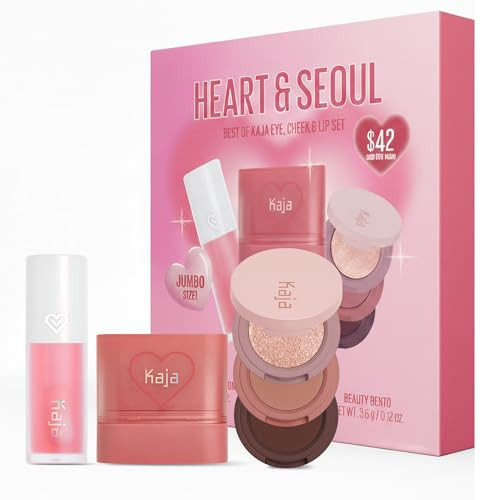 KAJA Heart & Seoul Best of Kaja Eye, Cheek & Lip Set - Includes Jumbo-Sized Plumping Lip Oil Gloss, Cheek & Lip Blush Dewy Bar & 3-Color Beauty Bento Eyeshadow Palette - Face Makeup Women Gift Set | Amazon (US)