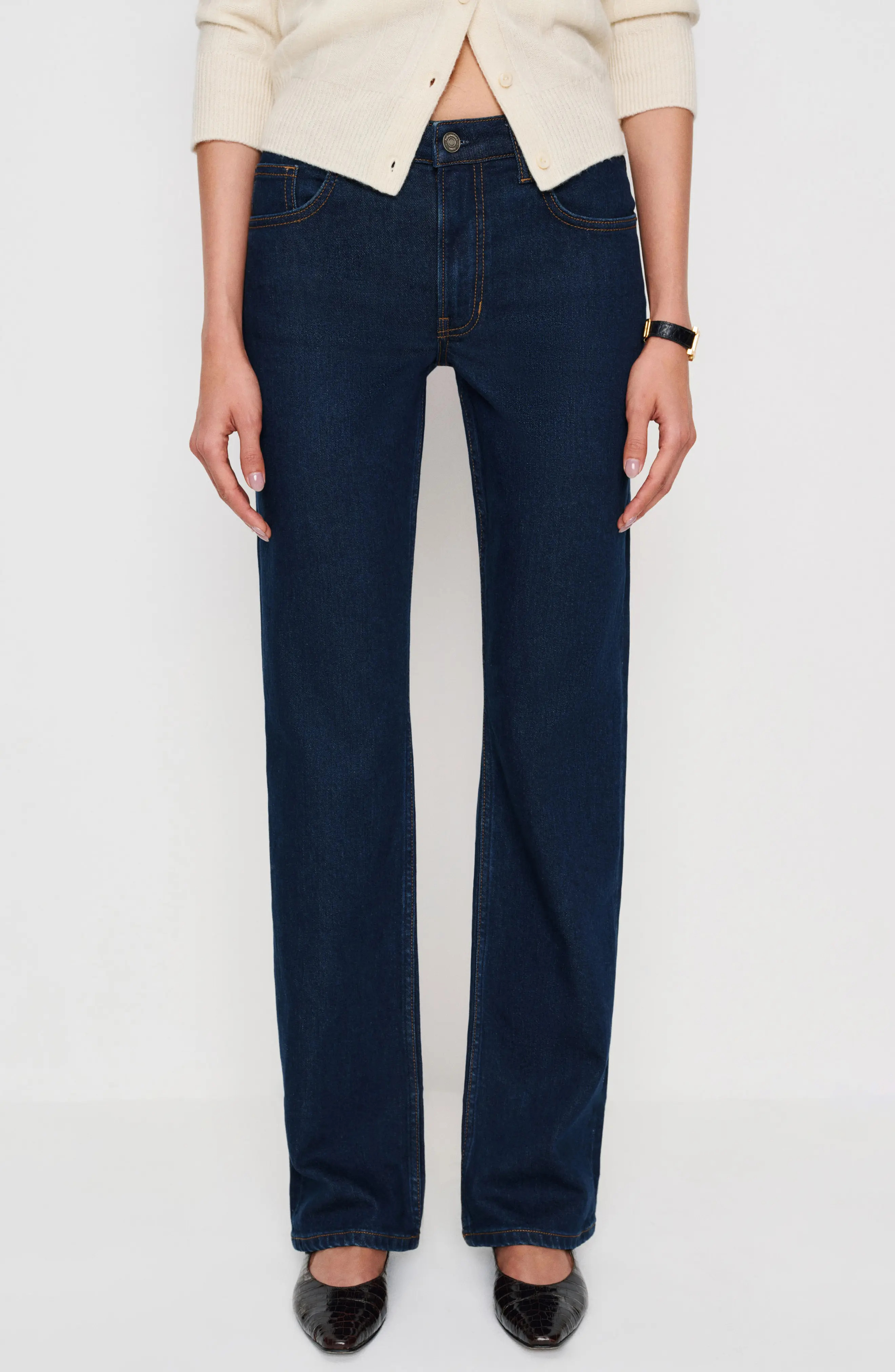 Reformation Elton Mid Rise Straight Leg Jeans in Reservoir at Nordstrom, Size 29 | Nordstrom