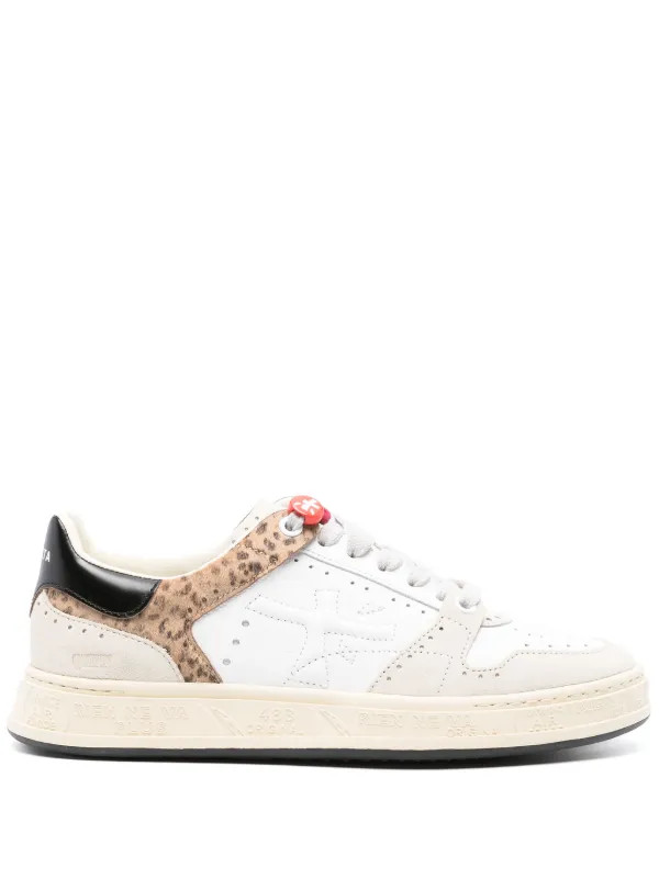 Premiata Quinn cheetah-print Leather Sneakers  | White | FARFETCH EE | Farfetch Global