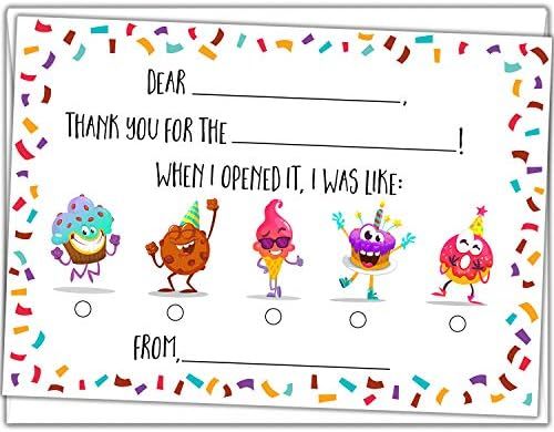 Kids Fill in the Blank Thank You Cards - 25 Cards Including Envelopes - Fun Gender Neutral Thank ... | Amazon (US)