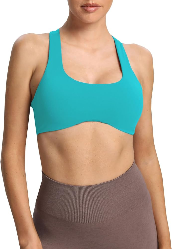 Aoxjox Women's Workout Sports Bras Fitness Backless Padded Define Sculpt Racerback Bra Yoga Crop ... | Amazon (US)