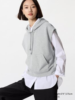 WOMEN'S SWEAT SLEEVELESS HOODIE | UNIQLO AU | Uniqlo Australia